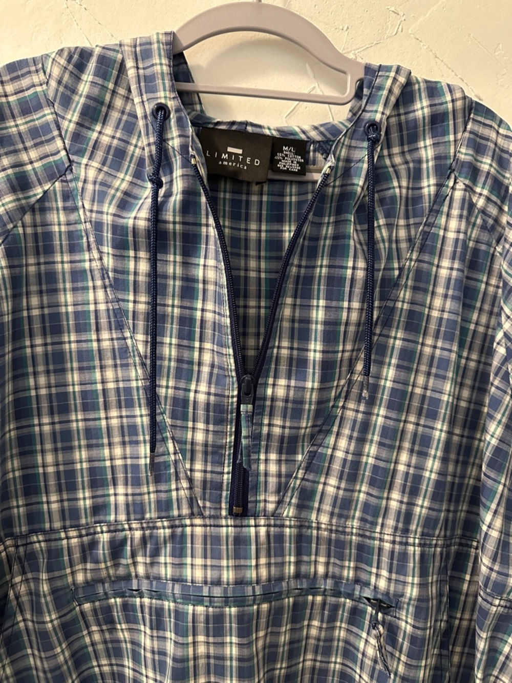 The  Limited Half Zip Plaid Hoodie Pullover - Picture 2 of 8